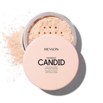 Revlon Setting Powder, PhotoReady Candid Blurring Face Makeup, Anti-Pollution, Lightweight &amp; Breathable High Pigment, Natural Finish, 001 Universal Translucent, 0.5 Oz
