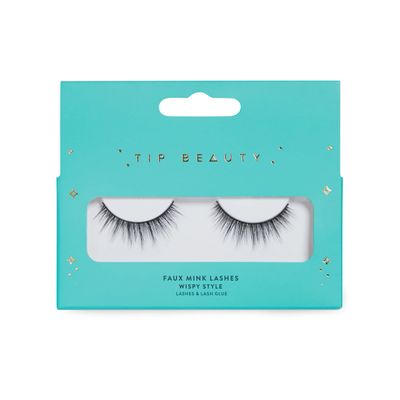 TIP BEAUTY Wispy Style Eyelashes with Lash Glue - Comfortable &amp; Natural Look Faux Mink Eye Makeup - Lightweight, Reusable, Soft &amp; Cruelty-Free Set - Fake Eyelashes &amp; Lash Glue for Women - Glamourpuss