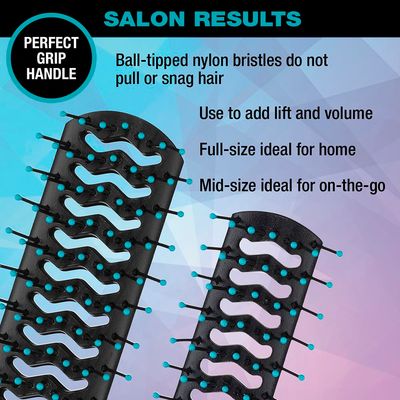 Conair Salon Results Vent Hairbrush Set - Detangling Hairbrush - hair brushes for women - Travel Hair brush  Full-size Hairbrush