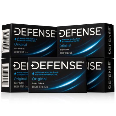 Defense Soap 5pk All Natural Tea Tree Bar Soap for Men | Made by Wrestlers with Tea Tree Oil &amp; Eucalyptus Oil to Promote Healthy Skin
