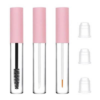 uadbau 3 Pack 10ml Clear Mascara Tube with Wand, Empty Eyeliner Tube and Empty Lip Gloss Tubes, Premium Eyelash Cream Container Bottle with Leak Stoppers, Ideal Kit for DIY Cosmetics