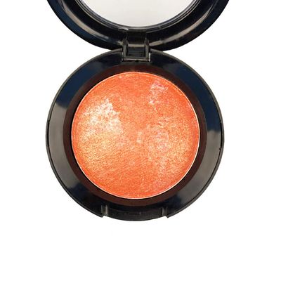 Mallofusa Single Shade Baked Eye Shadow Powder Palette Glitter Makeup Kit in Shimmer 15 Metallic Colors (Pumpkin Orange) 8g0.28oz