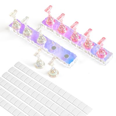 BQAN 2 Set Nail Holder for Painting Nails, Aurora Acrylic Nail Stand for Press on  Fake Nail Tips Training  Nails Display with 96 Pcs Reusable Adhesive Putty