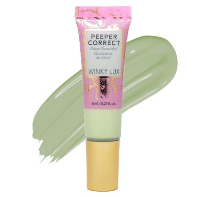 Winky Lux Peeper Correct Green Color Corrector - Neutralizes Redness, Smooth &amp; Even Complexion Hydrating Formula with Vitamin E &amp; Hyaluronic Acid - Tinted Creamy Color Corrector, Vegan &amp; Cruelty Free