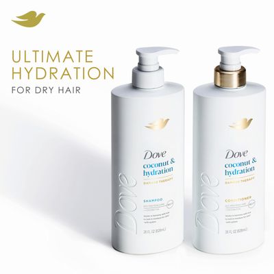 Dove Shampoo Coconut &amp; Hydration for Dry Hair with Bio-Protein Care Technology and Coconut Oil 28 Fl Oz