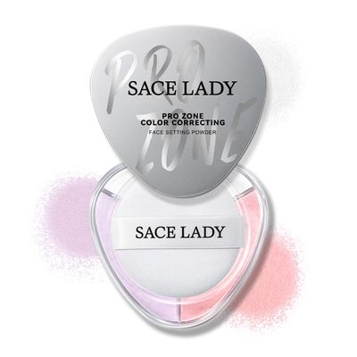 SACE LADY Setting Powder Face Makeup, Color Correcting Lasting Waterproof Matte Finish Loose Powder, Oil Control Lightweight Flawless Cosmetics for Women