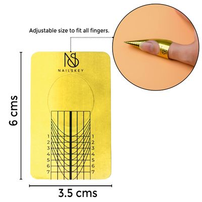 Nailskey Nail Forms for Gel Builder - 100 Pcs Self Adhesive Nail Extension Stickers for Acrylic, UV &amp; Poly Gel with Tip Sculpting Guide - Nail Art for Home &amp; Salon (Pack of 100)