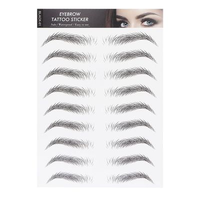 6D Eyebrow Sticker Professional Waterproof Eyebrow Transfer Sticker Eyebrow Makeup Tool for Women and Girls (Black)(BLACK-01)