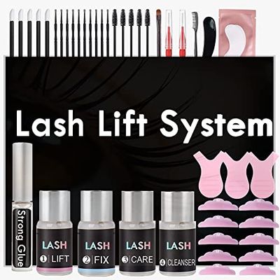 Lash Lift Kit, Lash Lifting At Home, Eyelash Perm With Boost Care, 5 Minutes Keratin Perming Easy To Use Curl Eye Lashes Up to 8 Weeks Semi-Permanent Wave With Strong Glue and Brush