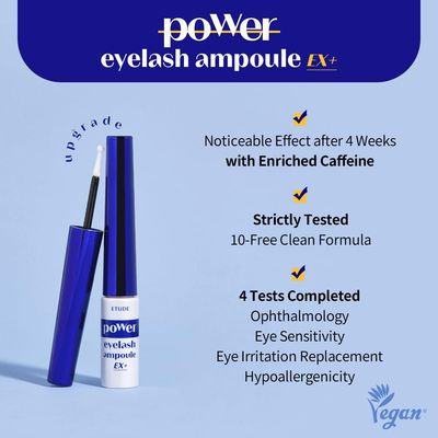 ETUDE Power Eyelash Ampoule (11) SET (1.31fl.oz) | Easy and Comfortable Daily Eyelashes Serum | Eyelash Growth Enhancer with Natural Growth Peptides for Long, Thick Lashes | Korean Makeup, K-beauty