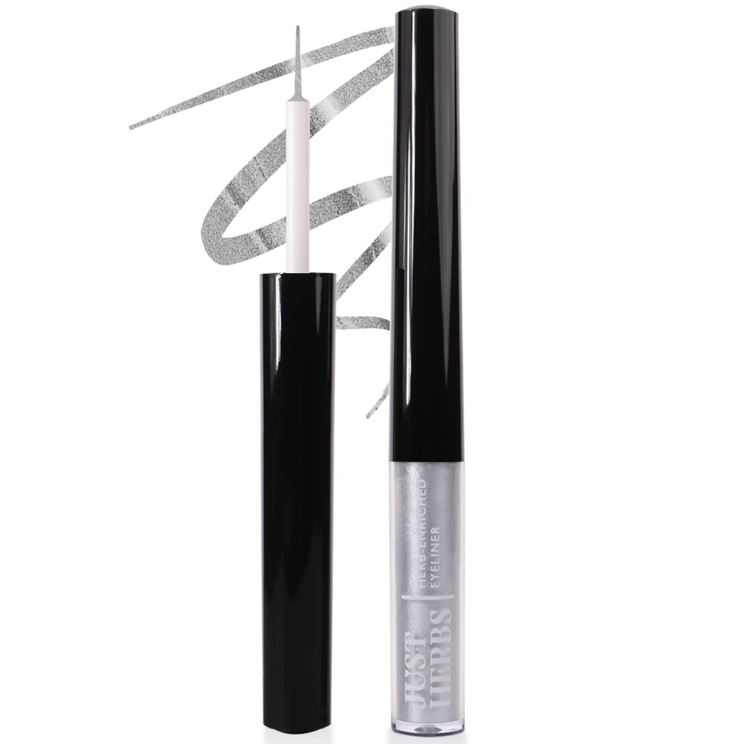 Just Herbs Eyeliner Waterproof and Smudge Proof, Long Lasting Eyeliners 2.5g (Platinum Silver)