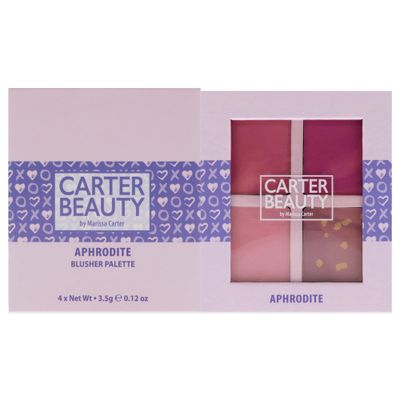 Carter Beauty By Marissa Carter Blusher Palette - Highly Pigmented - 3 Matte Shades And 1 Shimmer - Flush Of Natural Colour To The Complexion - Cool-Toned Palette - Aphrodite - 0.48 Oz