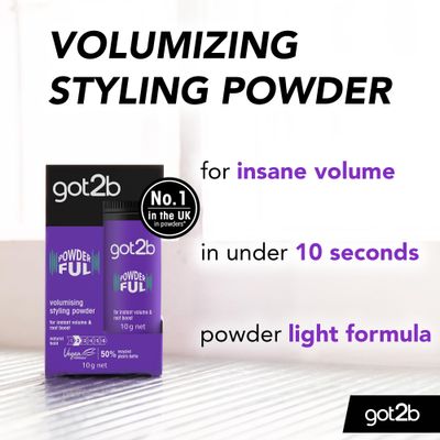 Got2B Schwarzkopf Powder'ful Unisex Root Hair Styling Powder, For Instant Volume and Root Boost, Vegan, 10g