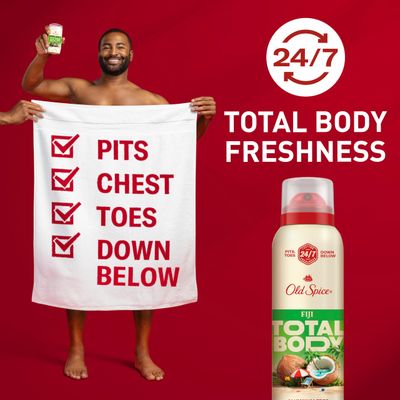 Old Spice Whole Body Deodorant for Men, Total Body Deodorant, Fiji Scent, Aluminum Free Deodorant Spray for 247 Freshness  Dermatologist Tested Whole Body Deodorant, 3.5 oz