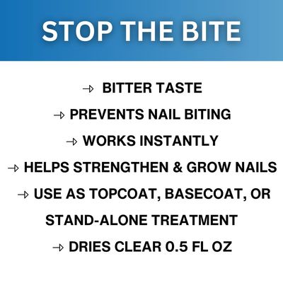 Onyx Professional Stop the Bite Nail Biting Deterrent Polish 0.5 Fl Oz - Helps Nails Grow &amp; Can be Used as a Top or Base Coat