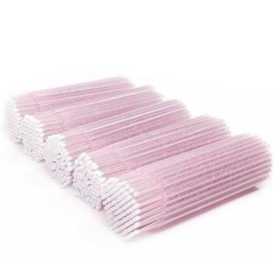 ZYIGYI 500 Pcs Disposable Micro Applicator Brush for Eyelash Extension, Micro Cotton Swabs, Lips Mascara Wands Pink