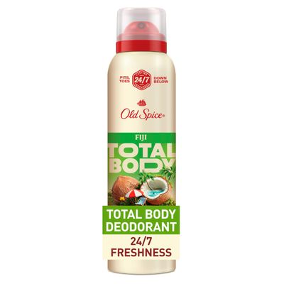 Old Spice Whole Body Deodorant for Men, Total Body Deodorant, Fiji Scent, Aluminum Free Deodorant Spray for 247 Freshness  Dermatologist Tested Whole Body Deodorant, 3.5 oz