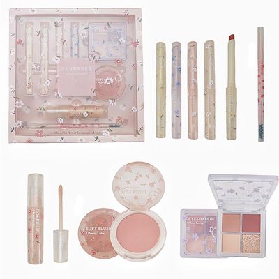 Makeup Kit for Women 8 Pieces Makeup Sets, 4 Color Lipsticks&amp; Eyeshadow, Eyebrow Pencil, Concealer, Blush Palette 8Pcs Gift Box Makeup Bundle Value Set