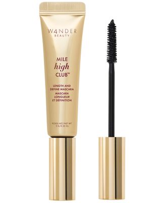 Wander Beauty Mile High Club Length  Define Black Mascara - Smudge-Proof, Lash Lengthening Mascara for a Full, Fanned Out Effect - Castor Oil  Peach Leaf Conditions &amp; Strengthens - 0.31 fl oz