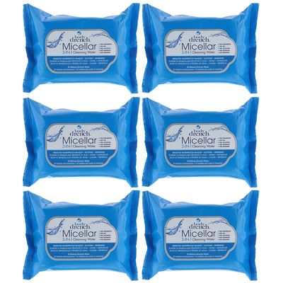 Body Drench Micellar 3-In-1 Cleansing Water and Makeup Remover Wipes, (30 wipes per pack) x 6 pack