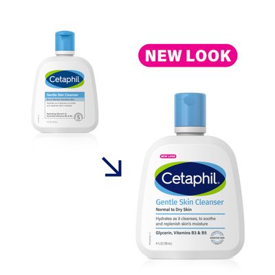 Cetaphil Face Wash, Hydrating Gentle Skin Cleanser for Dry to Normal Sensitive Skin, NEW 4 oz 3 Pack, Fragrance Free, Soap Free and Non-Foaming