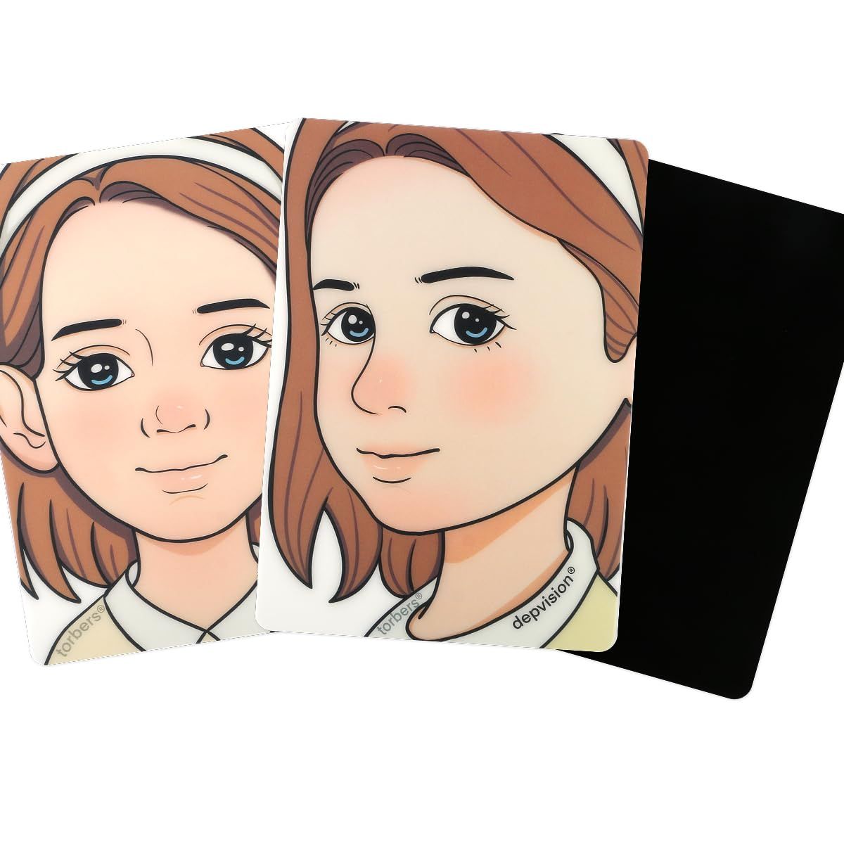 Depvision Reusable Face Paint Practice Board,2 Colorful Face Paint Board,One Black Face Painting Exercise Board,Makeup Template A4 size (Girl)