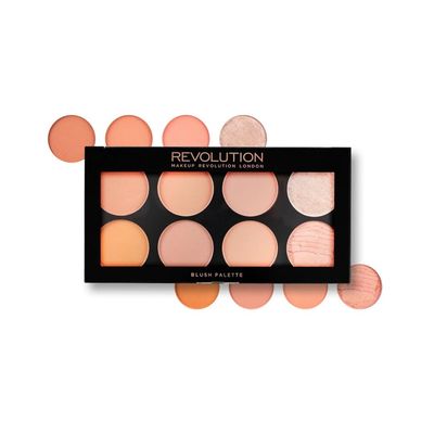 Makeup Revolution Ultra Blush Makeup Palette, Bronzer &amp; Highlighter Makeup, Includes 8 Shades, Gluten free, Vegan &amp; Cruelty Free, Hot Spice, 13g