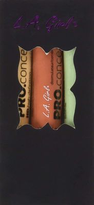 L.A. Girl Pro Conceal Set Orange, Yellow, Green Correctors, Bundle of 3 (LAX-GC990GC991GC992-B)