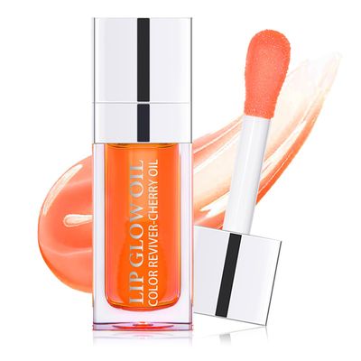 REWLKP Hydrating Lip Glow Oil, Plumping Lip Gloss, No-Sticky Transparent Moisturizing Lip Balm, Natural Lip Plumper Gloss Make Lips Fuller and Moisturizing - Coral