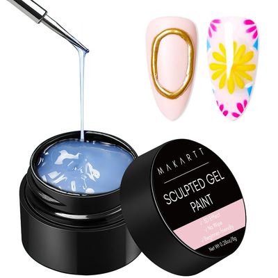 Makartt 3D Nail Gel 3D Painting Gel Clear Nail Gel For Chrome Nail Powder Micro 3D Sculpting Gel No Wipe UV Gel for Gel Nail Polish 3D Carving Drawing Gel for Nail Art at Home &amp; Salon DIY 0.28 fl.oz