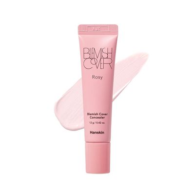 Hanskin Rosy Blemish Cover, Full Coverage Color Correcting Concealer for Under Eye Dark Circles, Korean Makeup Rosy12g