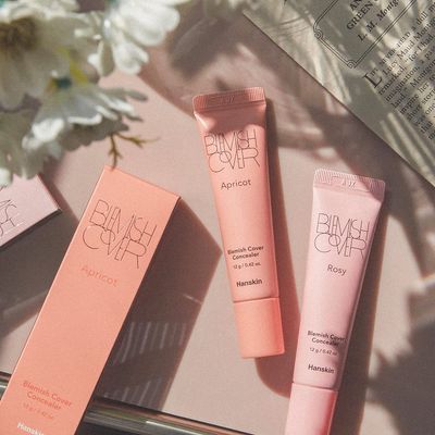 Hanskin Rosy Blemish Cover, Full Coverage Color Correcting Concealer for Under Eye Dark Circles, Korean Makeup Rosy12g