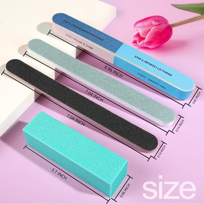 FANDAMEI Nail Files and Buffers, 20PCS Professional Manicure Tools Kit. Rectangular Nail Buffer Block &amp; 100180 Grit Nail File, 7 Way Nail File &amp; Nail Polishing Buffer. Nail Care Tool