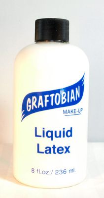 Graftobian Liquid Latex SFX Makeup - Professional Skin Safe Adhesive for Special Effects and Body FX, For Theatrical Stage, Cosplay, and Halloween Makeup, 8 ounces