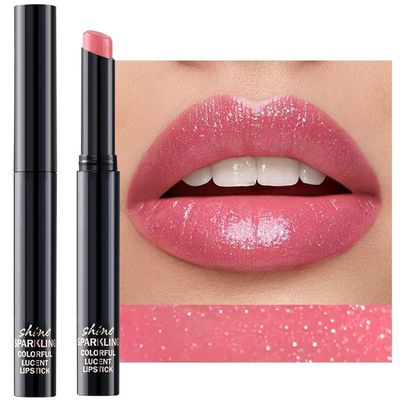 Hyesamyo Pink Red Lipstick For Women Matte Nude Glitter Highly Pigmented Moisturizing Lip stick Waterproof Long Lasting Lipsticks Quick Makeup Lightweight Portable # 01