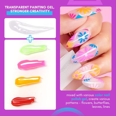 Makartt 3D Nail Gel 3D Painting Gel Clear Nail Gel For Chrome Nail Powder Micro 3D Sculpting Gel No Wipe UV Gel for Gel Nail Polish 3D Carving Drawing Gel for Nail Art at Home & Salon DIY 0.28 fl.oz