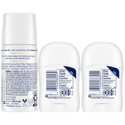 Dove Travel Deodorant Bundle - Advanced Care Invisible Clear Finish &amp; Cool Essentials Mini Deodorant  Cucumber &amp; Green Tea Aluminum-Free Deodorant Spray (3 Piece Set)