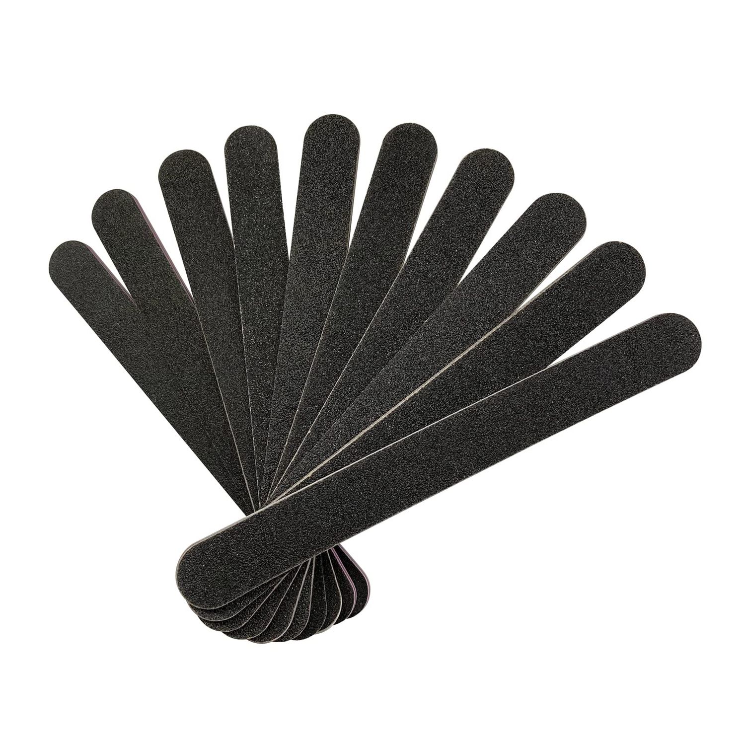 HeeYaa Nail File 10 PCS Professional Double Sided 100180 Grit Nail Files Emery Board Black Manicure Pedicure Tool and Nail Buffering Files