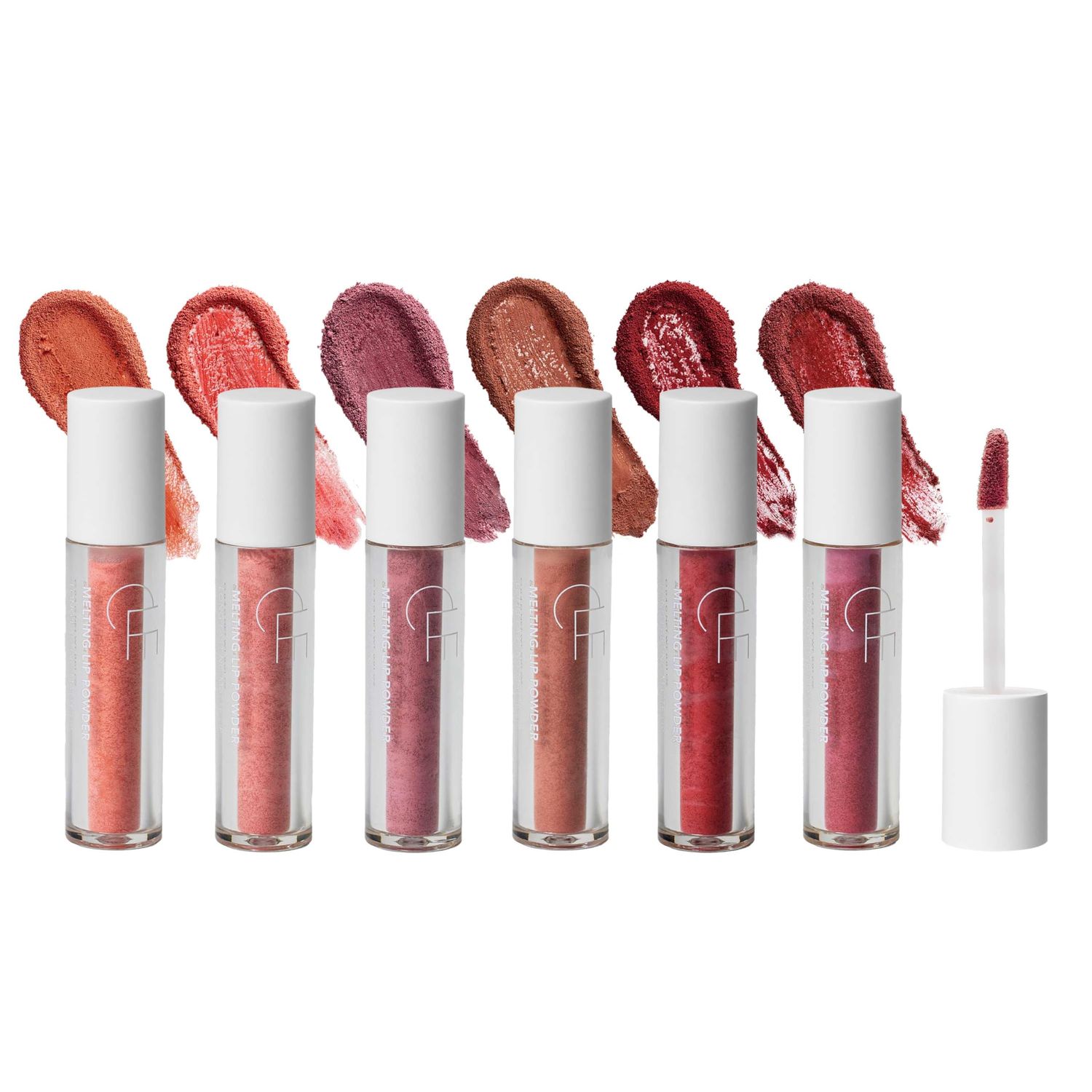 CLE Cosmetics Melting Lip Powder Mini Set of 6 - Lip Tint (Vegan, Cruelty Free, Paraben-Free) with Long-Lasting, Weightless Lip Stain, Usable on Lips, Eyes and Cheeks, Matte Finish, Travel Size