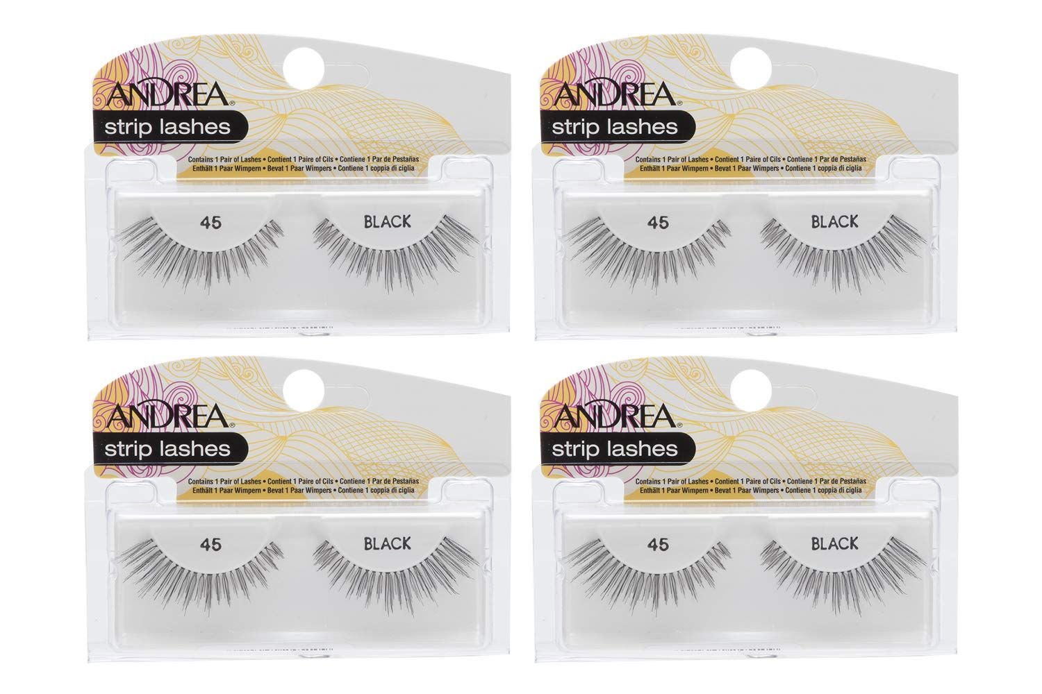 Andrea False Lashes Style 45 - Black 4 pairs