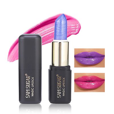 Easilydays Blue Rose Color Changing Lipstick Tinted Lip Balm,Shimmer PH Changing Lip Gloss, Matte Velvet Color Revealing Moisturizing Pearlescent Waterproof Long Lasting Pink Lips for Women (01#)