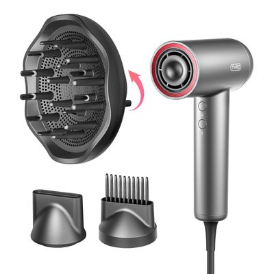 TYMO Hair Dryer with Diffuser, High-Speed Ionic Blow Dryer with Comb for Women, Fast Drying &amp; Zero Damage, Low-Noise Hairdryer, 3 Speeds &amp; 4 Temps for Professional Styling at Home Salon, 8 Ft Cord