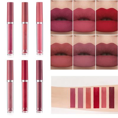 Ailigeus 6Pcs Matte Lipstick Set, Matte liquid Long Lasting Wear Non-Stick Cup, Nude Waterproof Lip Gloss Makeup Kit for Girls Women, Make Up Gift Set. (Set A, 6PCS)
