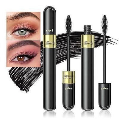 Lengthening and Volumizing Tubing Mascara Black - Curling &amp; No Clumping Black Liquid Lash Extensions, Smudge-Proof and No Flaking Black Mascara for Elastic Stretching, Cruelty Free