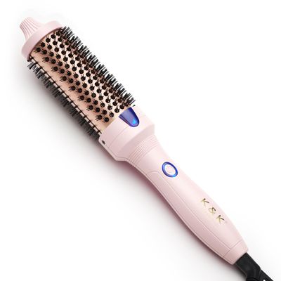 K&amp;K 1.5 Inch Ceramic Tourmaline Ionic Curling Brush Volumizer - Hot Brush Creates Root Volume &amp; Loose Curls, Volume Curls, Hair Styling Tool