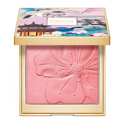 CATKIN Cheek Powder Blush Baked Pink Makeup Blusher Creamy Light Weight Long Lasting Natural Shimmer Finish 10g (C08 Crush)