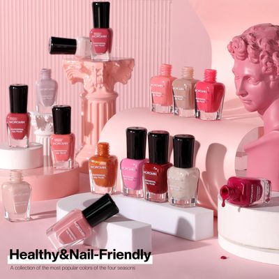 Morovan Fingernail Nail Polish Set 15 Color Burgundy Red Fall Fingernail Polish Pink Air dry Regular Quick dry Nail Polish Pack 0.25oz Nail Polish Kit Lovers Valentine's Day Gift for Women Girl