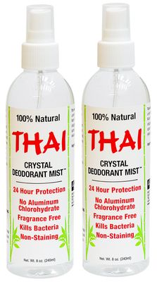 Thai Deodorant Stone Crystal Mist Natural Deodorant Spray 8 oz. Bundle, Pack of 2