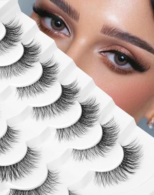 Onlyall Natural Look False Eyelashes, A18, 14MM, Gradient, Black, Faux Mink, Cruelty Free, Pair, 7.0 Count, Reusable