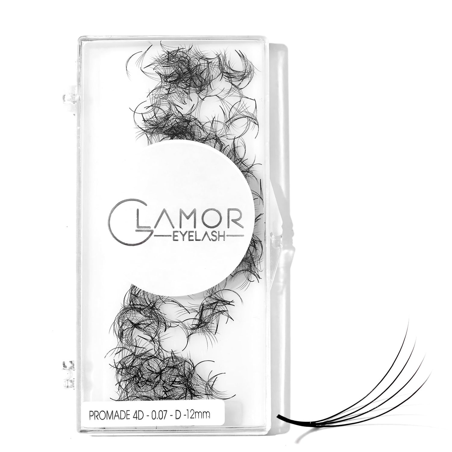 GLAMOREYELASH 500 Promade Volume Fans Loose Eyelash Extension, Handmade Individual Lashes Loose Fan 3D-16D, 0.030.050.07mm Thickness, C CC D Curl for Mink Lashes, 8-16mm Length (4D-0.07-CC, 16mm)